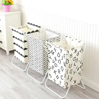 

Home fabric storage rack iron frame Laundry basket bathroom waterproof hamper dirty clothes sundries storage basket mx5151404