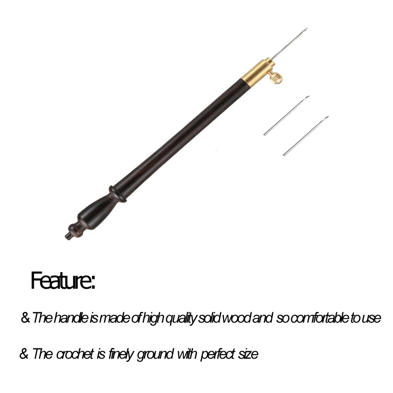 Крючок для вязания крючком из натурального фиолетового сандалового дерева с иглами для французского вязания крючком, набор инструментов для шитья, рукоделия
