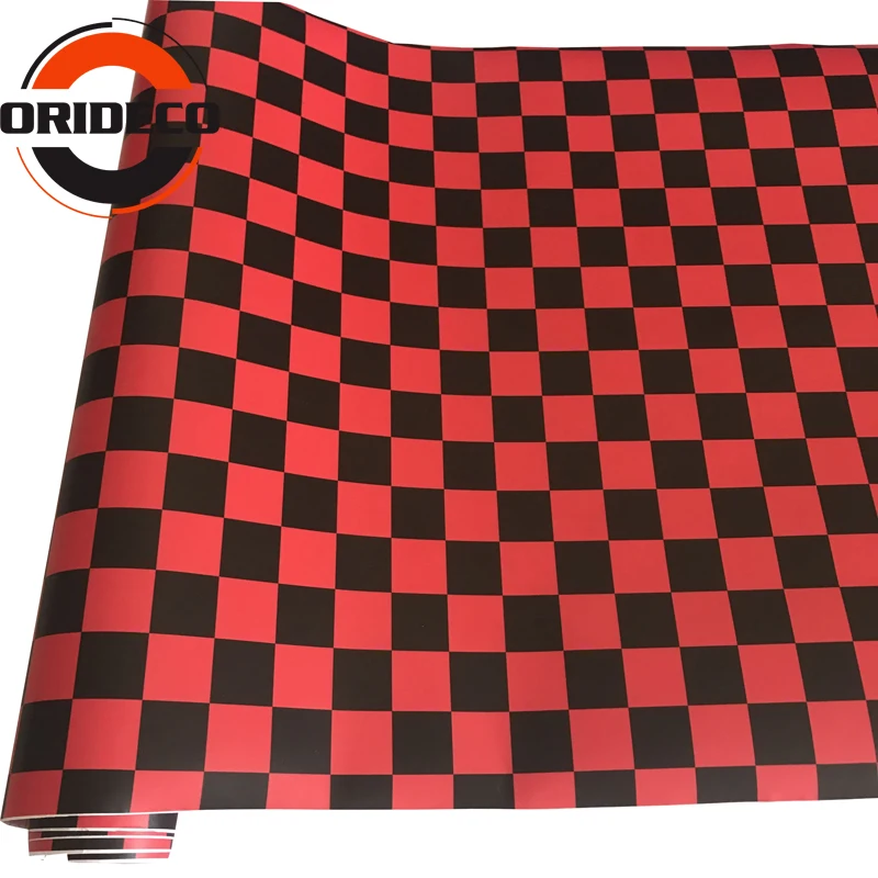 Red Black Camouflage Vinyl Racing Checkered Flag Sticker 7