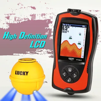 

LUCKY FF1108-1CWLA English&Russian menu Wireless Sonar Color Fishfinder 147ft/45m water depth sonar fish sonar