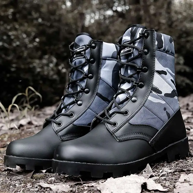 Камуфляжные охотничьи Походные сапоги мужские тактические армейские ботинки уличные тренировочные ботинки для рыбалки zapatillas hombre походные ботинки Militar - Цвет: Snow Camouflage