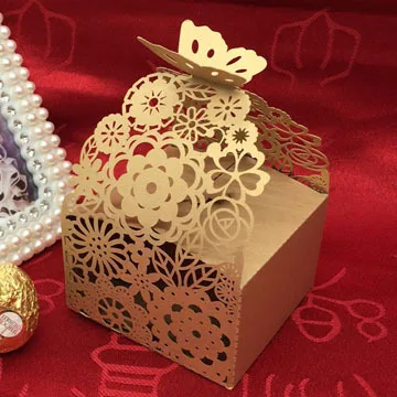 Коробка для конфет, бумажная коробка для шоколада, Подарочная коробка с бабочками, цветами, кружевом, для дня рождения, свадьбы, вечеринки, украшение, сделай сам, подарок для ребенка, Wh
