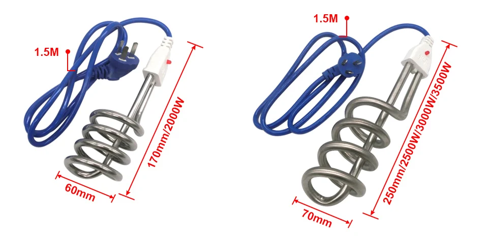 LJXH Электрический погружной водонагреватель элемент 220 В портативный Быстрый из нержавеющей стали нагревательная труба для ковша 2000 Вт/2500 Вт/3000 Вт/3500 Вт