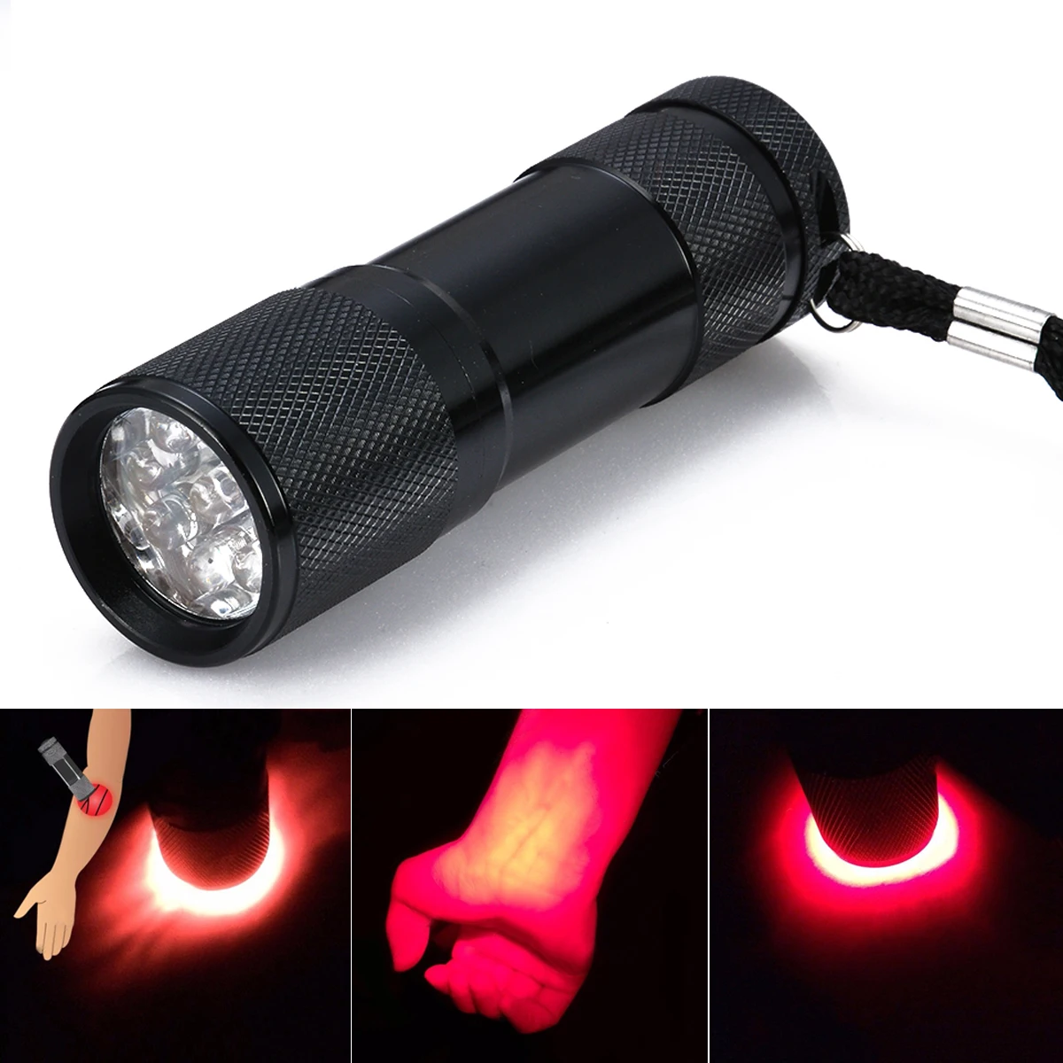 Black Vein Finder Professional Vein Viewer Red Light Pediatric Unit Clinicians Nurses IVs Vein Finder for Hospitals