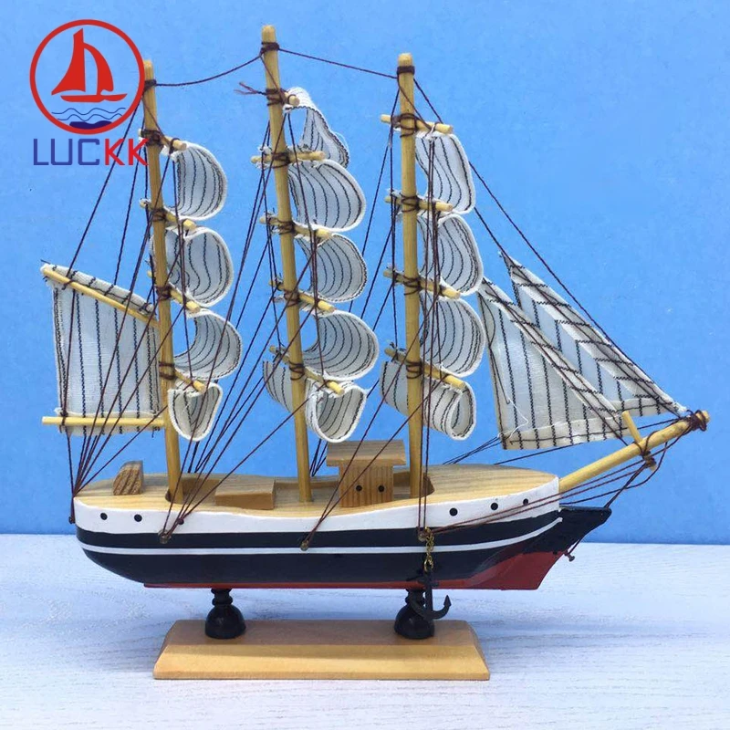 Деревянная модель корабля LUCKK 24 см черно красная кнопка аксессуары для украшения
