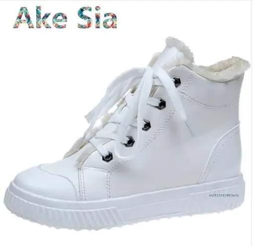 Ake Sia 2017 Осень и зима новые плюшевые туфли женские на плоской подошве белые