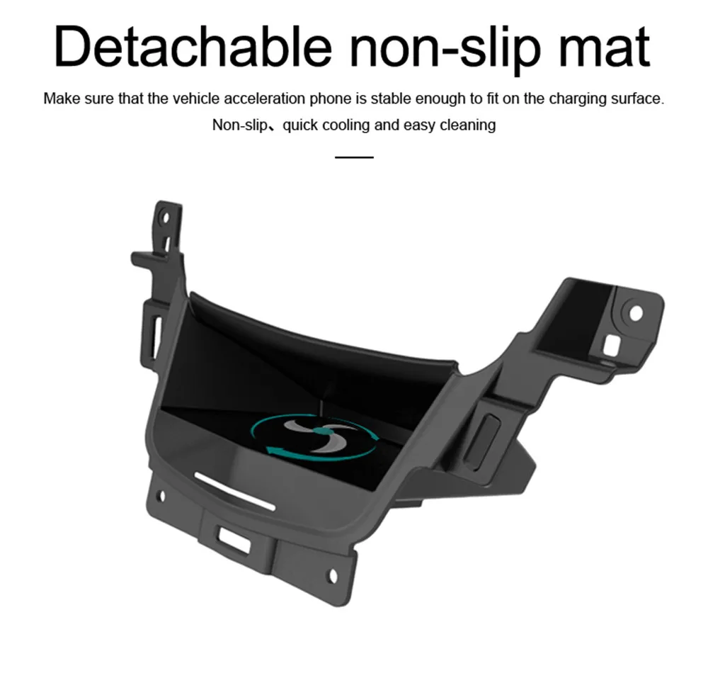 Best Aotsr QI Wireless Car Charger For Cadillac XT5 2017-2019 Intelligent Infrared Fast Wireless Charging Car Phone Holder for iPhone 3