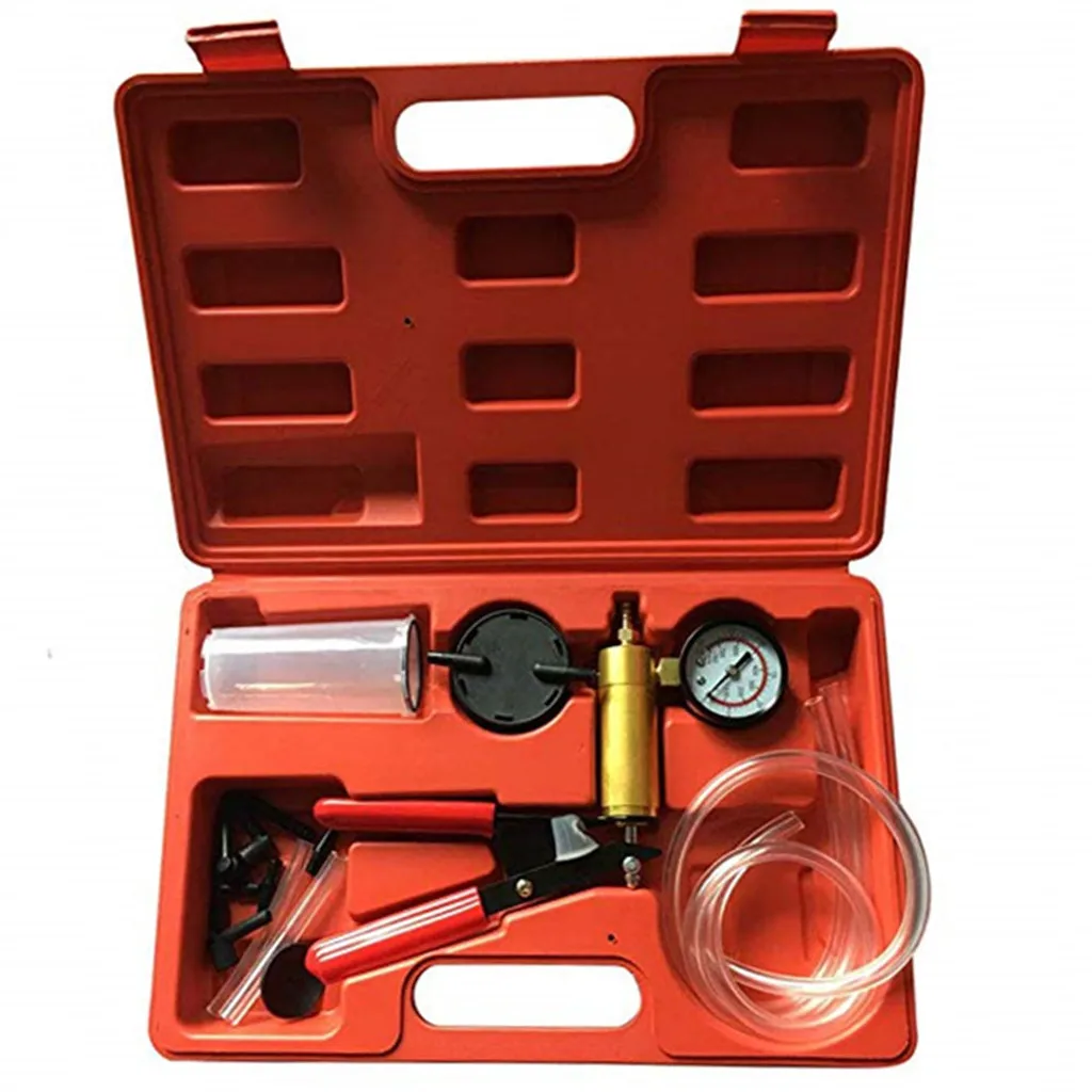 Brake Fluid Bleeder Hand Held Vacuum Pistol Pump Tester Kit + Adapters Car oil replacement manual vacuum pump new330 Brake Fluid Bleeder Hand Held Vacuum Pistol Pump Tester Kit + Adapters Car oil replacement manual vacuum pump new330