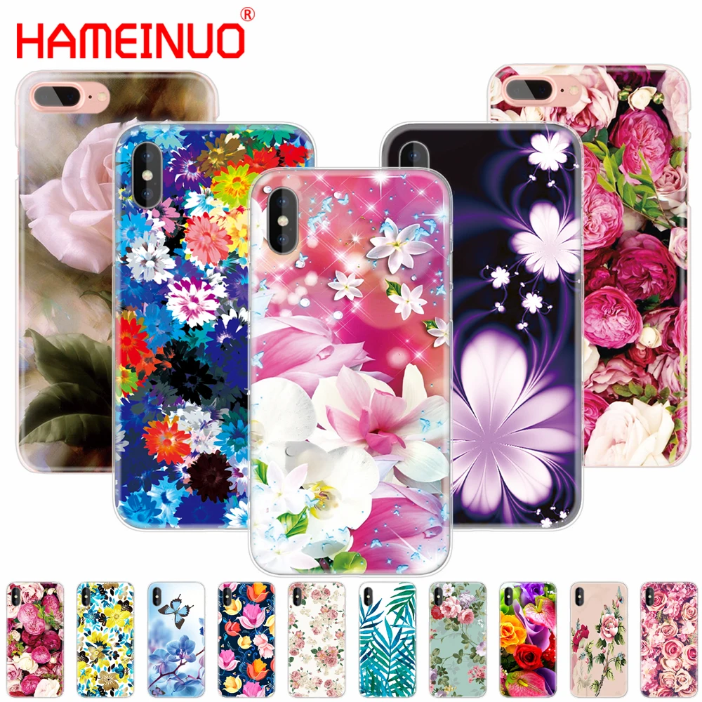 

HAMEINUO rose flower peony banana leaves cell phone Cover case for iphone 4 4s 5 5s SE 5c 6 6s 7 8 X plus