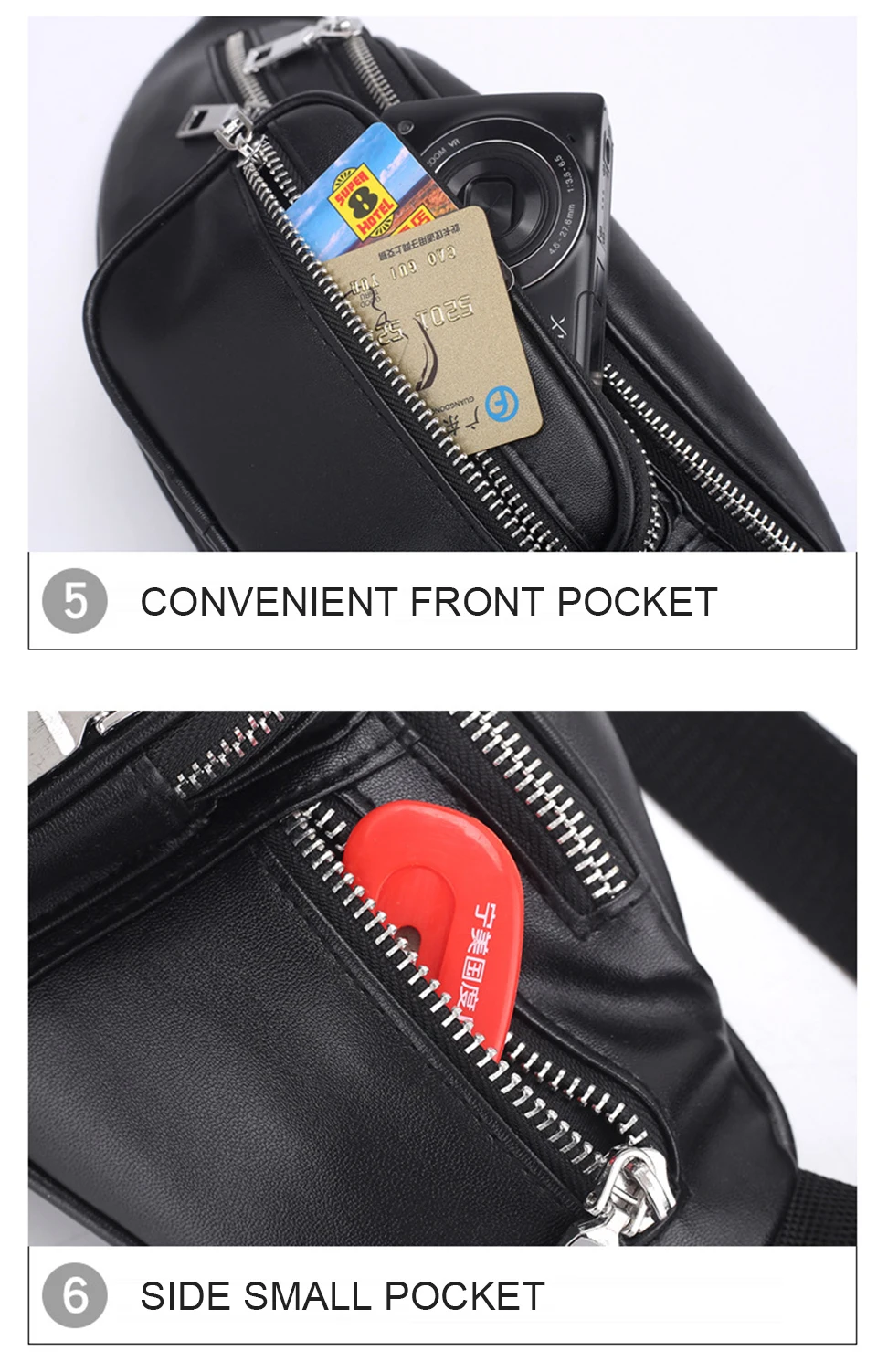 Crossbody Bags PU Leather Chest Bag Mens Cross Body Shoulder Male Women Sac Bolsa School Summer Bagpack Female Strap Back Packs (9)
