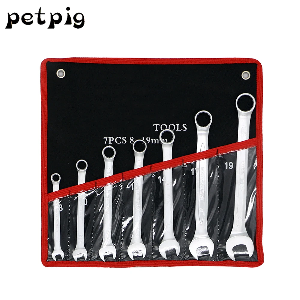 

Petpig 7/12Pcs Wrenches Keys Set Ratchet Spanners Dual Use Plum Wrench Car Repair Tool Set Combination Wrench Set Handle Spanner