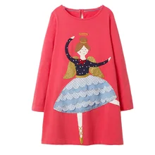Saltando Metros Meninas Vestido de Manga Longa Da Menina Do Bebê Roupas de Natal Vestido de Festa Vestidos Vestido De Princesa Crianças Traje Unicórnio 1- 6 t