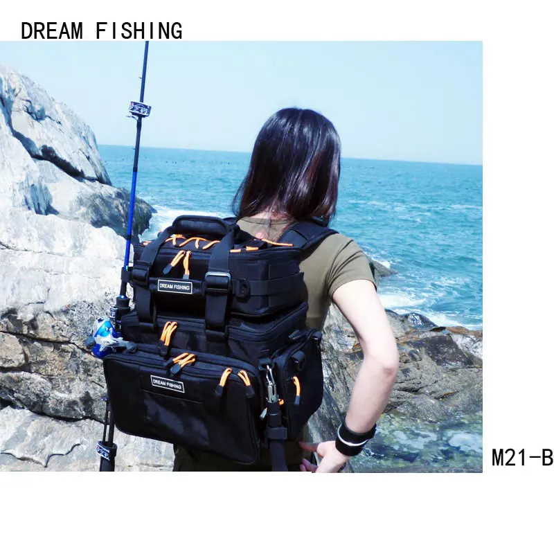 Многофункциональные уличные походные или рыболовные сумки, наживка, поясная упаковка, приманка для живой рыбы, комбинация пряжек, 2 комплекта, 1 сумка для удочки
