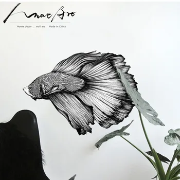 

Fish wall sticker modern animal painting print sticker modern Home Decoration kids bedroom decor vinilo pared animal Sticker