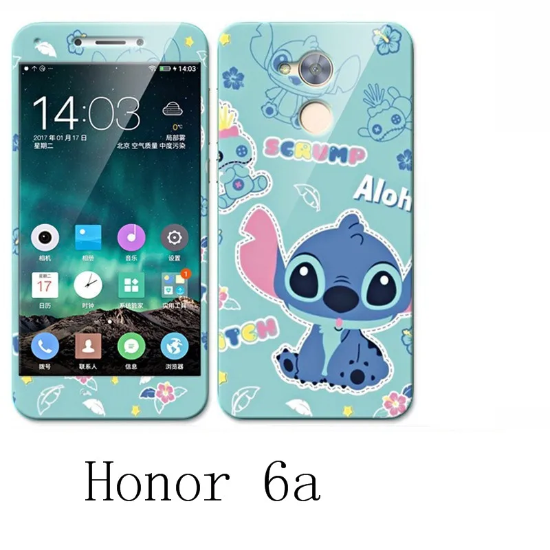 

huawei honor 6a Case 360 Degree Protective TPU Cover+Color integrated tempered glass Case For huawei honor 6a brand #3088