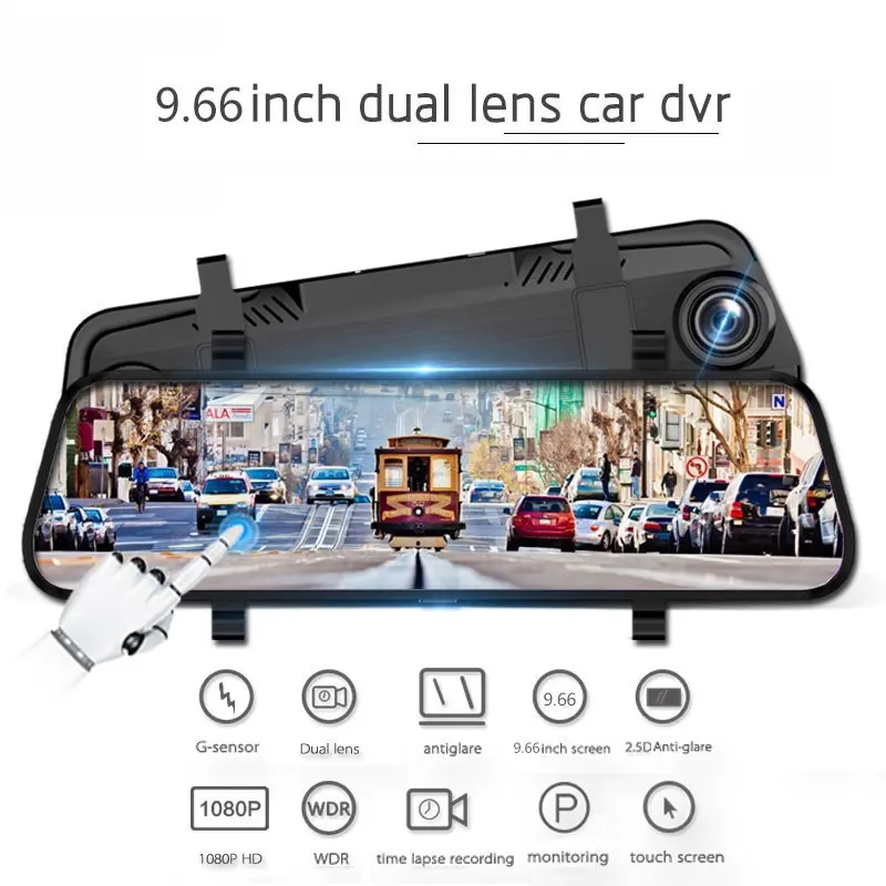 Car Video Recorder Rearview Mirror Dash Camera Driving Recorder Camera Night Vision Car DVR Portable Vehicles Camera