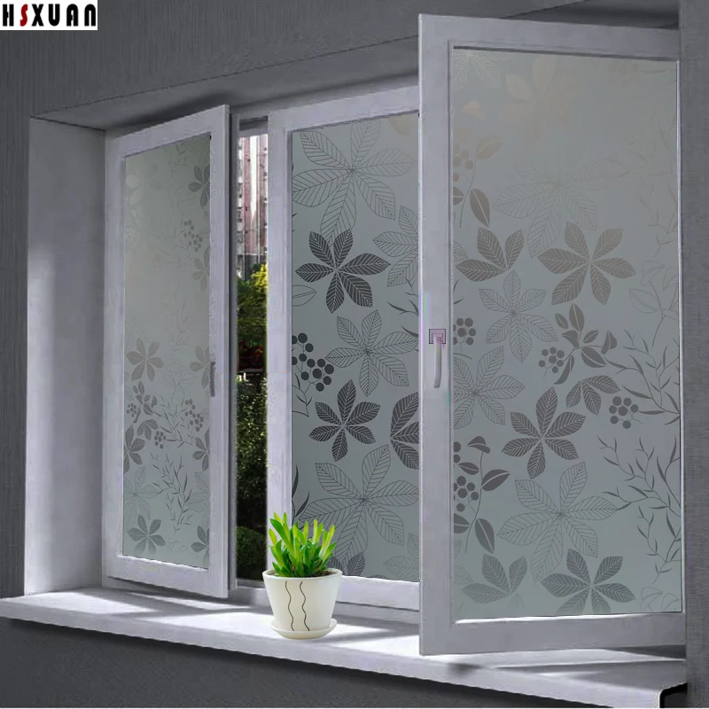 leaf flower decorative Window Film 40x100cm privacy paste decor Self