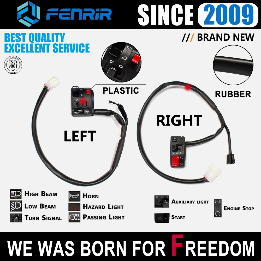 

Motorcycle Switches Hazard Horn Turn Signal Ignition Tuning Accident Button for Yamaha Blaster Grizzly 660 Harly Davidson Rsv4