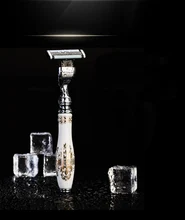 Ceramic Handle Manual Razor Three-layers Blade Man Hand Razor Beard Knife Manual Sale 