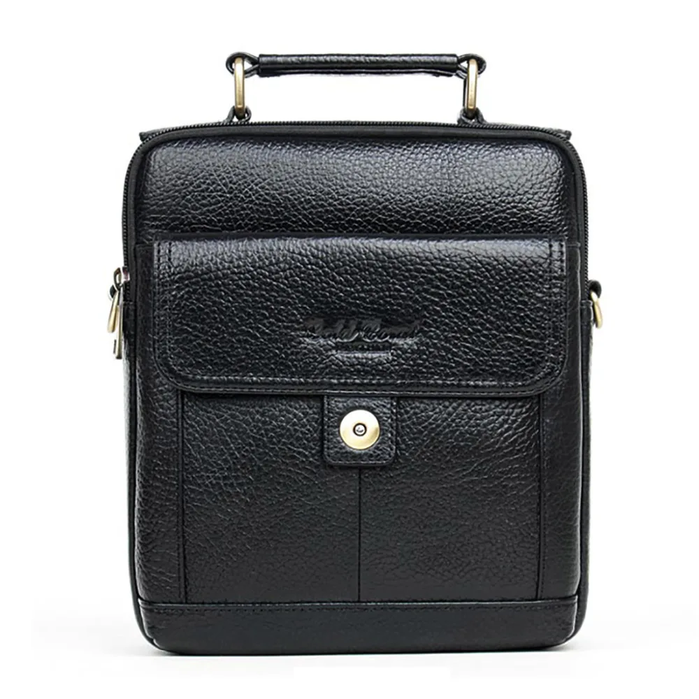 Genuine Leather Cowhide Cross Body Shoulder Bag Men Briefcase Vintage Designer Brand Famous Trend Messenger Bags Tote Handbag genuine leather men business handbag laptop tote cross body briefcase brand famous crazy horse cowhide messenger shoulder bag