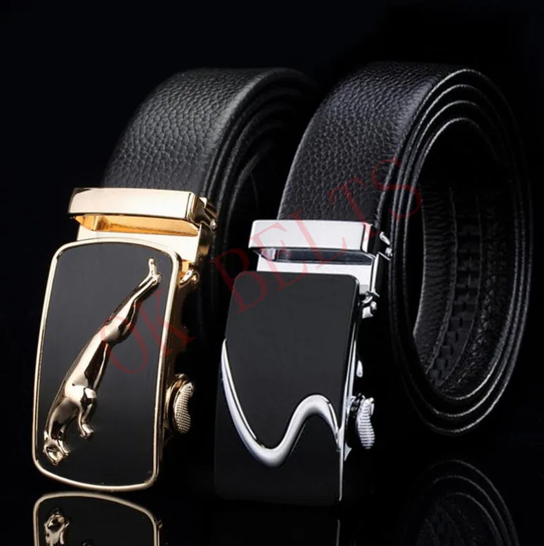 

Mens Business Style Belt Cowhide Leather Strap Male Belt Automatic Buckle Belts Top Quality Girdle Belts For Male CA09
