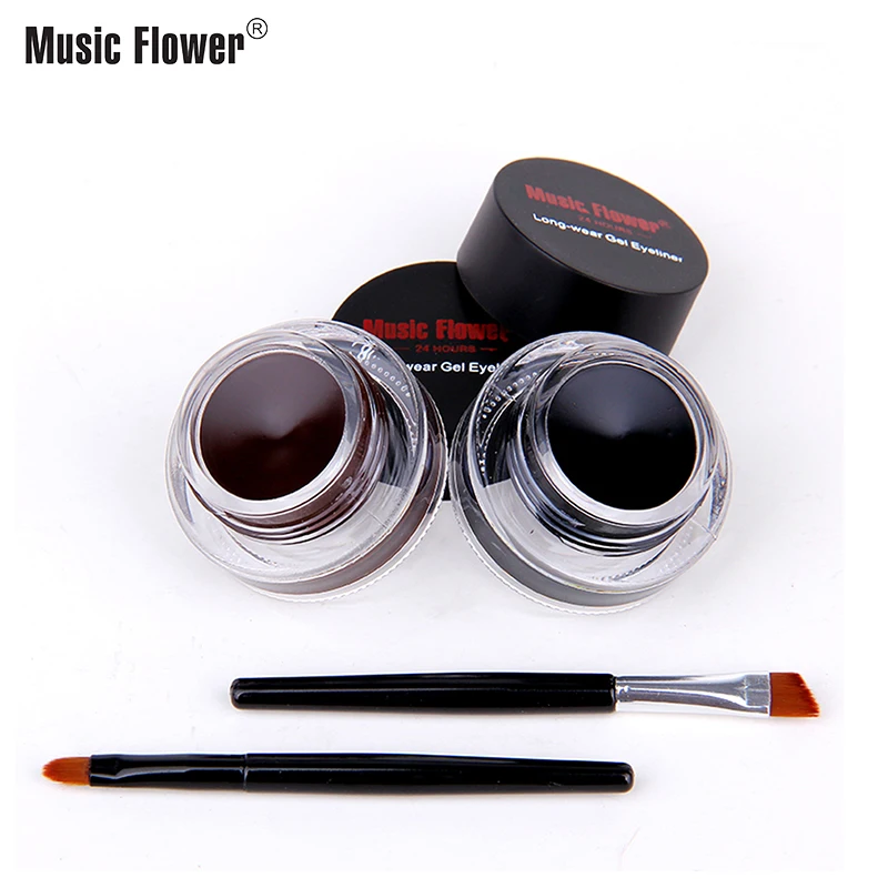 Music Flower черный + коричневый 24 часа в сутки с длинным рукавом Одежда гель подводка