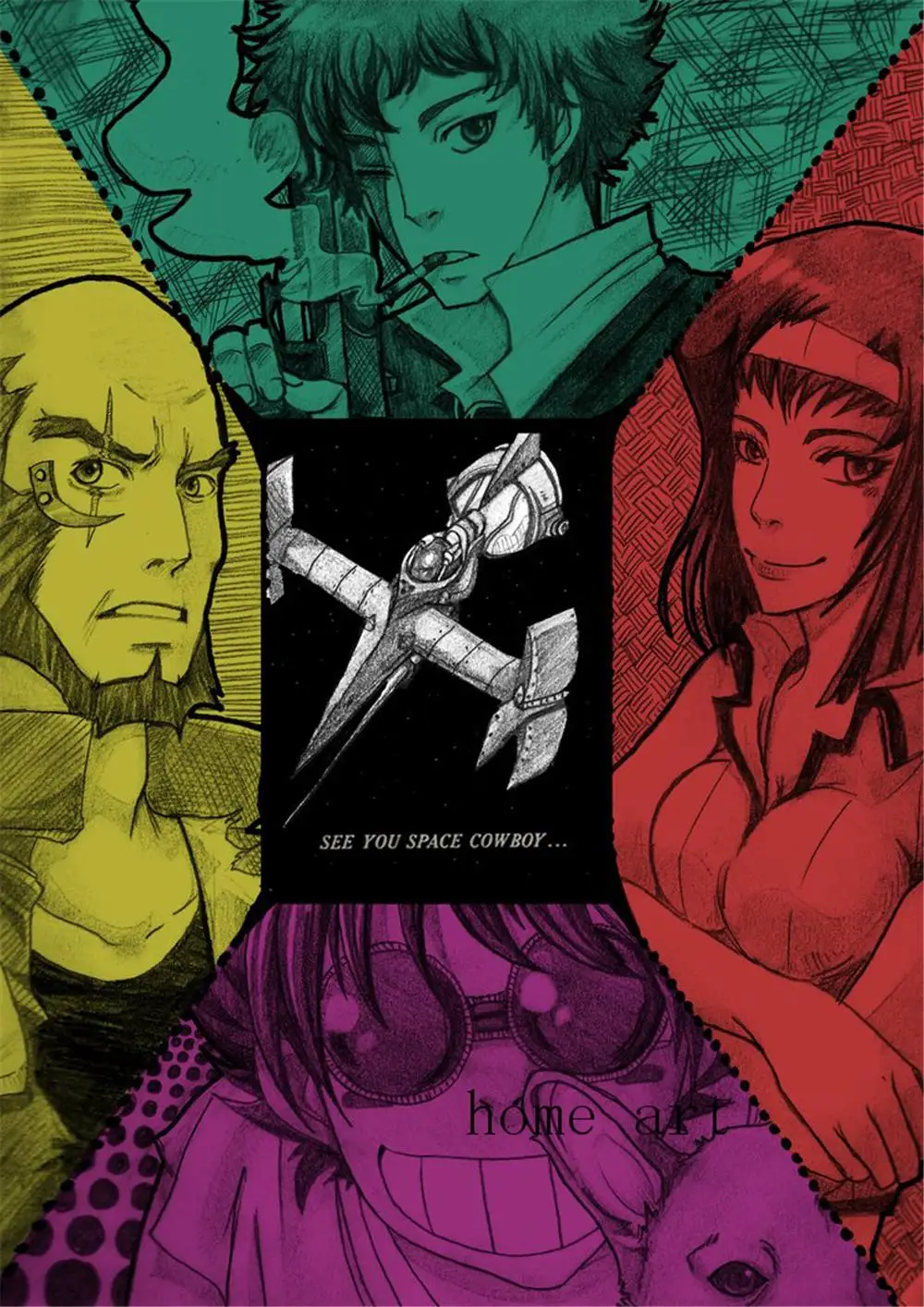 Ковбойский постер bebop четкое изображение настенные наклейки украшение дома