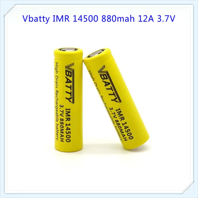 1 шт./лот Vbatty IMR 14500 аккумулятор 880 мАч 12A 3 7 В литий ионные аккумуляторные батареи