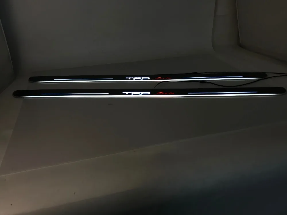 RQXR led движущиеся двери scuff для toyota tundra trd sport coupe динамический порог пластина плоский накладной поток/фиксированный свет, 2 шт