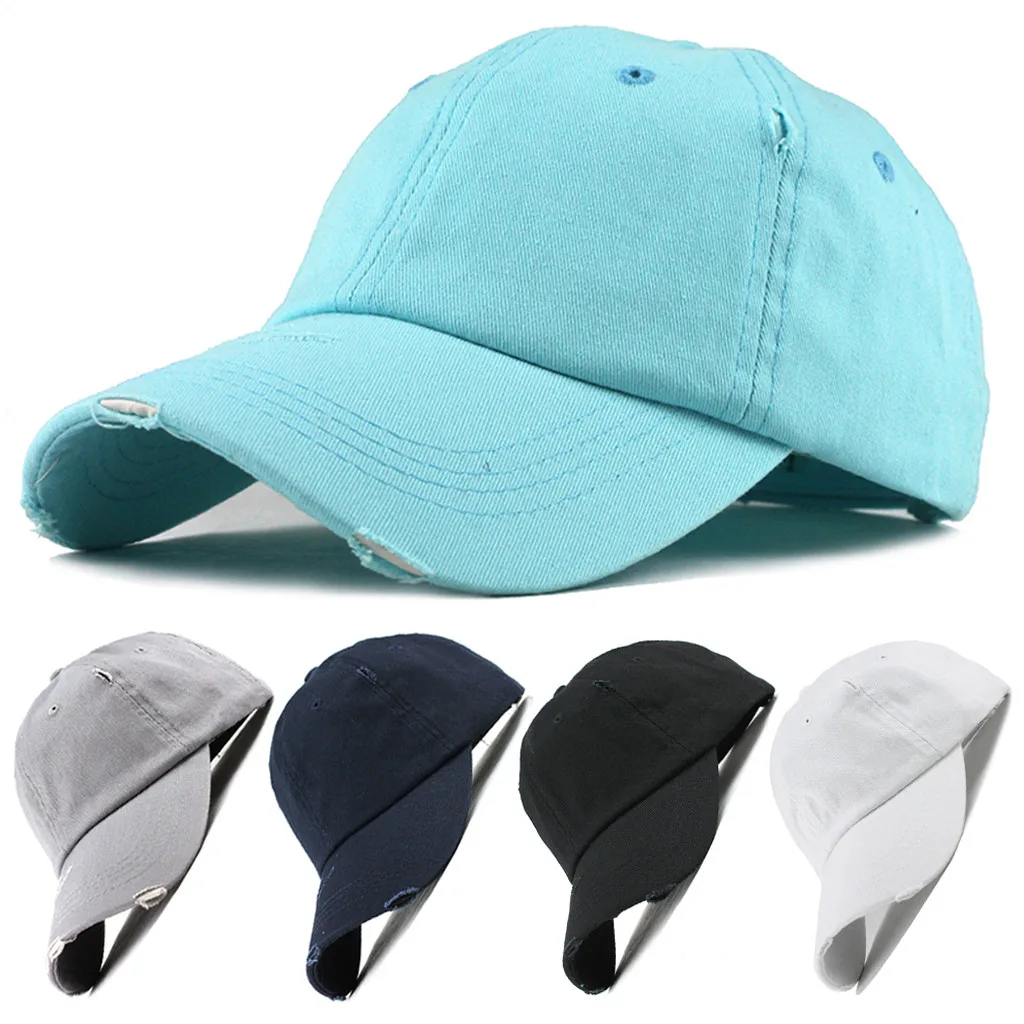 

Adjustable Ponytail Messy Buns Trucker Plain Baseball Visor Cap Unisex Hat Sport cap in Men's Women's casual