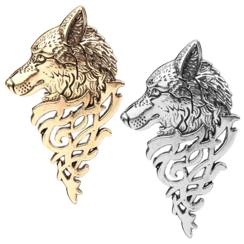

Retro Europe Wolf Head Badge Brooch Lapel Pin Men Women Shirt Suit Accessory New