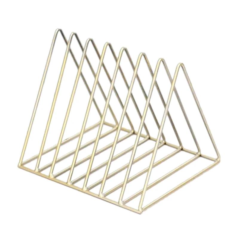 

Iron Triple-cornered Bookshelf Desktop Newspaper Rack Home Office Desktop File Book Storage Rack