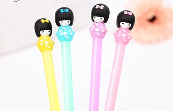 

4pcs Kawaii Candy Color Kimono Girls gel pen for kids writing gift School Office Supply Escolar Papelaria