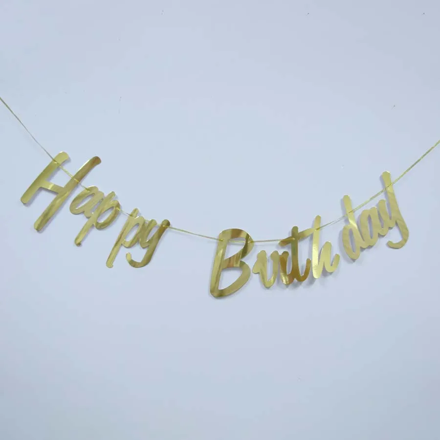 6pcs Set Rose Gold Happy Birthday Banner Decoration Anniversaire First Birthday Candy Bar Boy Party Decor Anniversaire Fille Banners Streamers Confetti Aliexpress