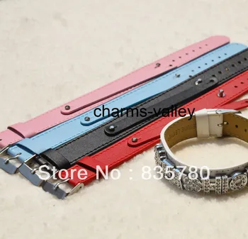 

50PCS 210mm*8mm Genuine/Real Leather Wristband Belt Bracelet Fit 8mm Slide Charms Slide Letters DIY Accessories