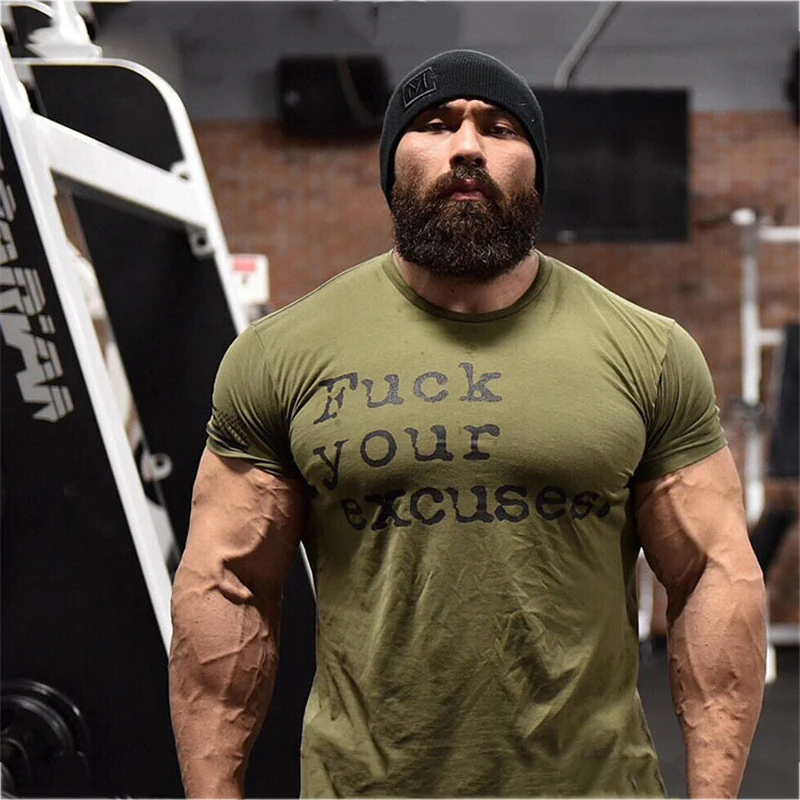 

Running t-shirt Men Summer Muscle Fitness Brothers All-cotton Short Sleeve T-shirt Breathable Men's Body building Sport Clothing