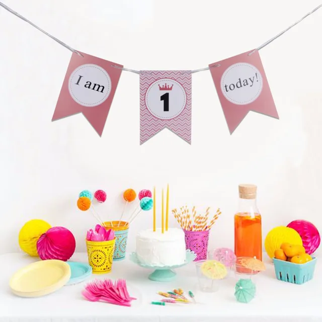happy 1st birthday banner girl baby s the first birthday party booth