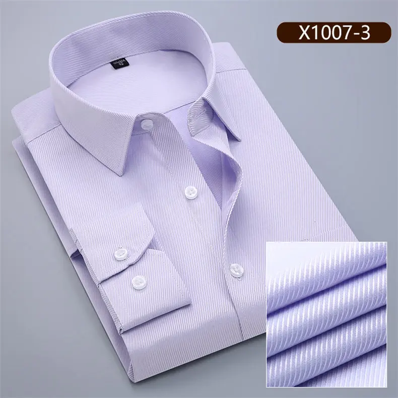 10XL Shirts Men Long Sleeve Casual Spring Cotton Business Mens Shirts Male Free Iron Extra Big Large Plus Size 6XL 7XL 8XL 9XL 08
