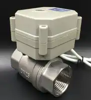 スプリングリターンbsp/npt 1 ''フルポートノーマルオープン/クローズ電動ボールバルブTF25-S2-C ss304 dn25 ac110-230v 2ワイヤ