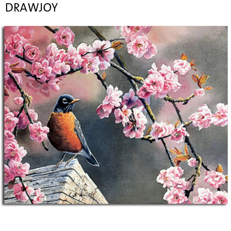 

Frameless Picture Painting By Numbers Of Flower And Bird Home Decor Home Decor DIY Oil Painting Wall Art For Living Room G041