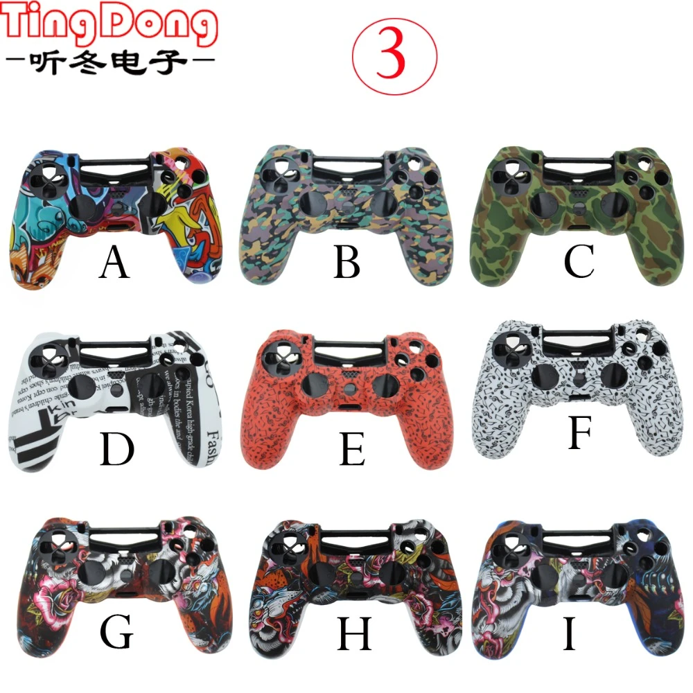 Tingdong Decals Camo Protective Silicone Skin Case Gel Cover Soft Rubber Sleeve For Playstation 4 Ps4 Controller Ps4 Pro Slim Replacement Parts Accessories Aliexpress