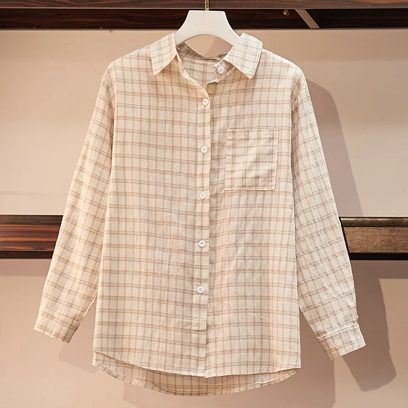 HAMALIEL M-4XL, летний женский комплект из 3 предметов, льняная Свободная рубашка в клетку размера плюс+ Трикотажный жилет+ пояс на резинке, комплект коротких брюк