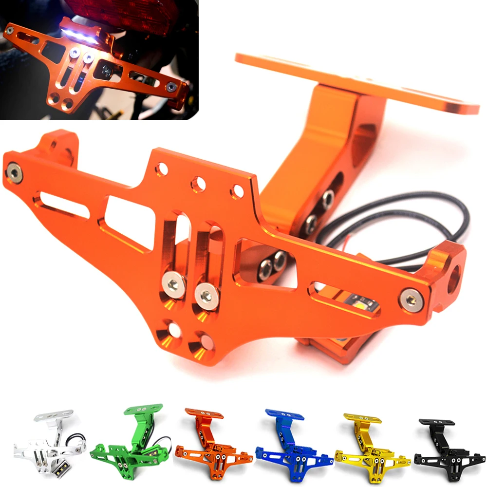 

Motorcycle Angle License Number Plate Frame Holder Bracket FOR KTM Duke RC 125 200 390 Enduro Supermoto SM SMC Adventure 690 950