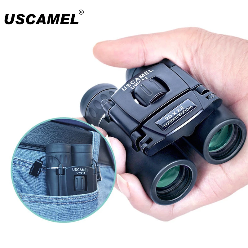 USCAMEL 8x21 HD зум Мини складной карманный бинокль оптика телескоп портативный