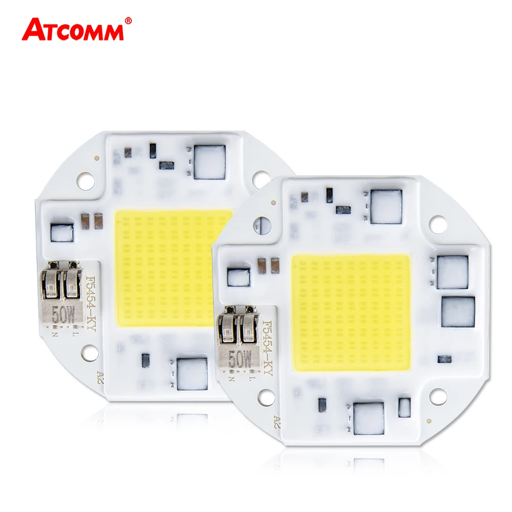 

COB LED Lamp 20W 30W 50W Diode Array Matrix Chip Light Bulb 100V-240V Smart IC High Lumen Flicker-Free Good Heat Dissipation