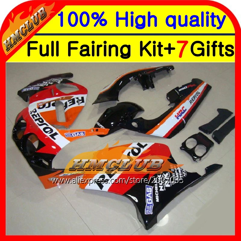 Корпус Repsol для HONDA MC19 86 89 CBR250RR 87 88 оранжевый красный черный HM #41 CBR250 RR CBR 250RR 1986 1987 1988