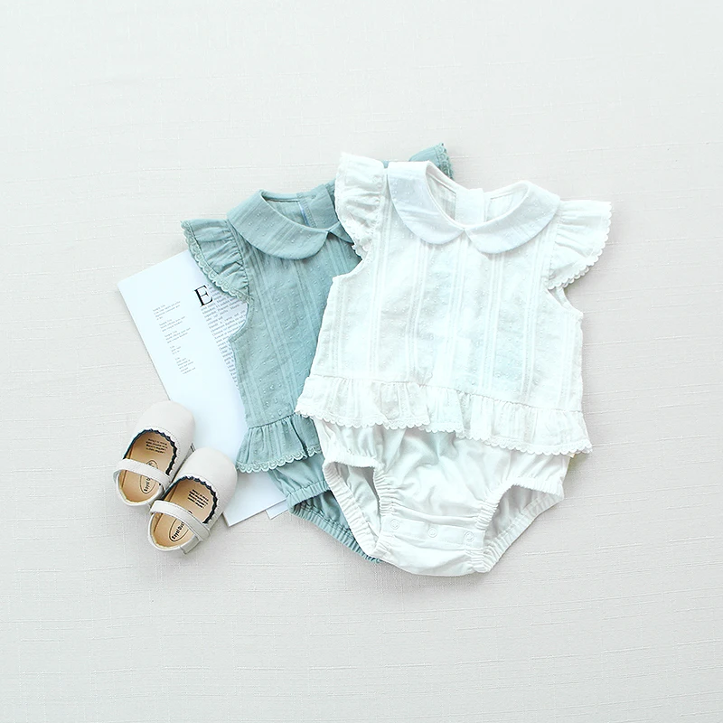 mikistory New Casual Bodysuits For Baby Girls Summer Short Sleeves