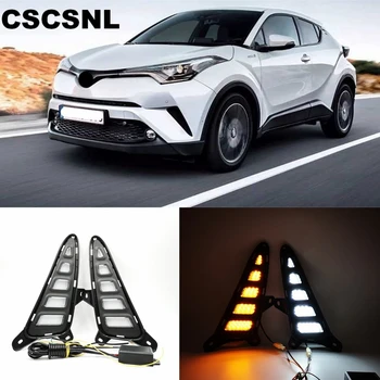 

CSCSNL 2PCS For Toyota C-HR CHR 2016 2017 2018 2019 Turn Yellow Signal Style Relay DRL Car LED Daytime Running Light Daylight