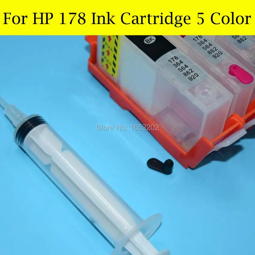 

2 Set 5 Color HP178 Refill Ink Cartridge With ARC/Auto Reset Chip For HP 178 XL Ink Cartridge