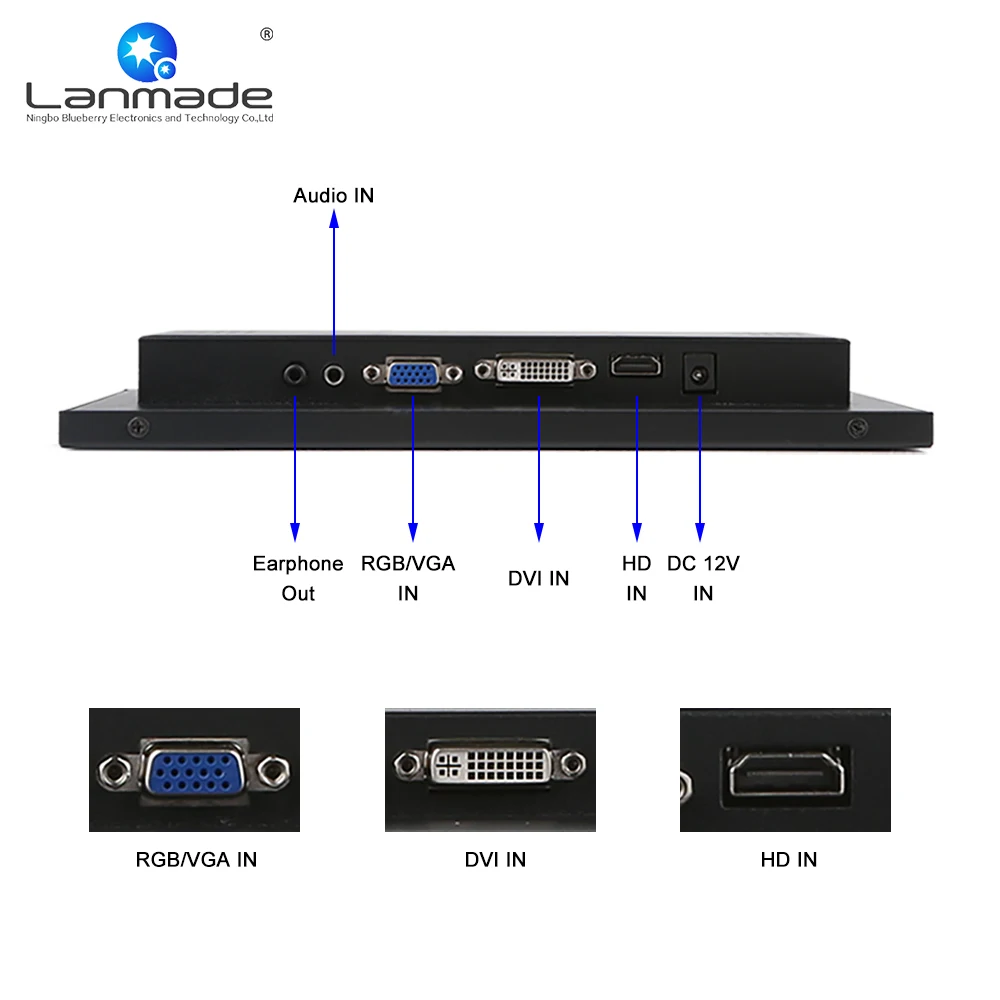 10 дюймовый Настольный небольшой ЖК монитор с открытой рамкой vga dvi hd tft 12 В